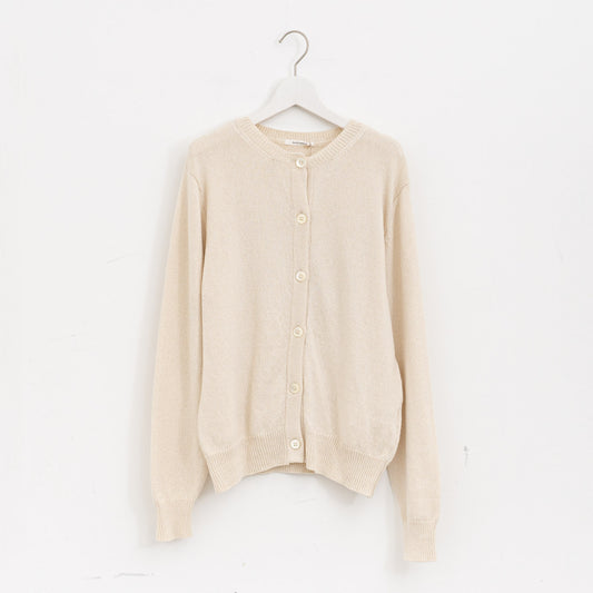 ANSPINNEN｜コットンカシミヤクルーネックカーディガン col.ivory　ANS-WK0099