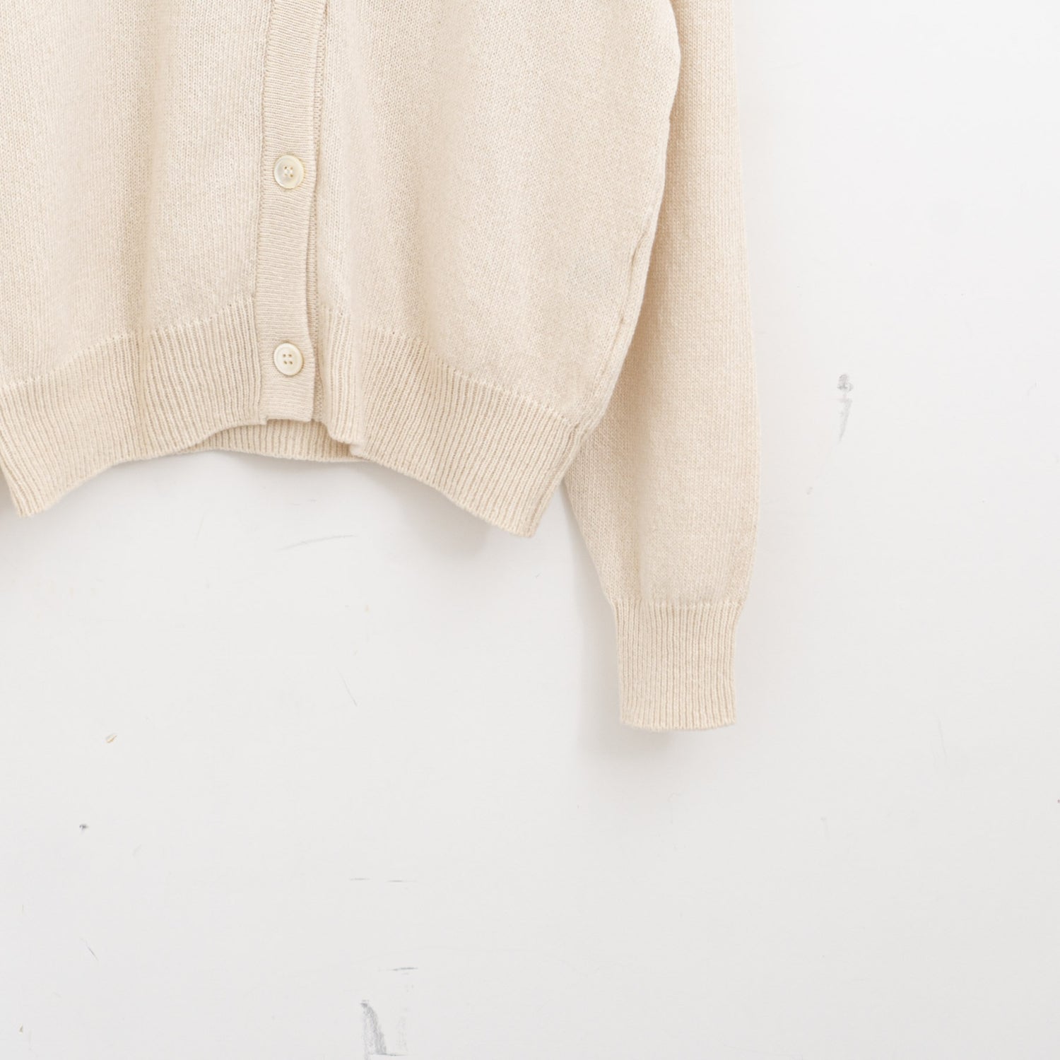ANSPINNEN｜コットンカシミヤクルーネックカーディガン col.ivory　ANS-WK0099
