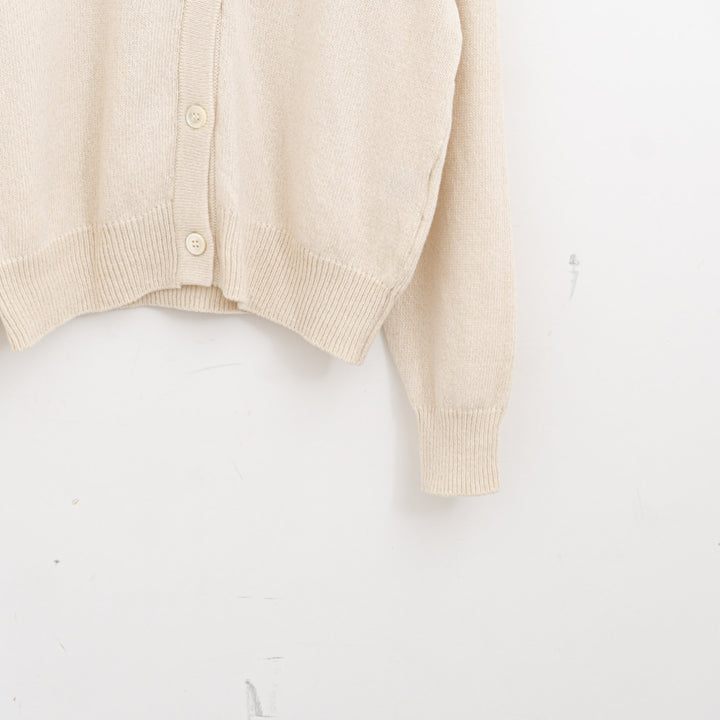 ANSPINNEN/　コットンカシミヤクルーネックカーディガン col.ivory　ANS-WK0099