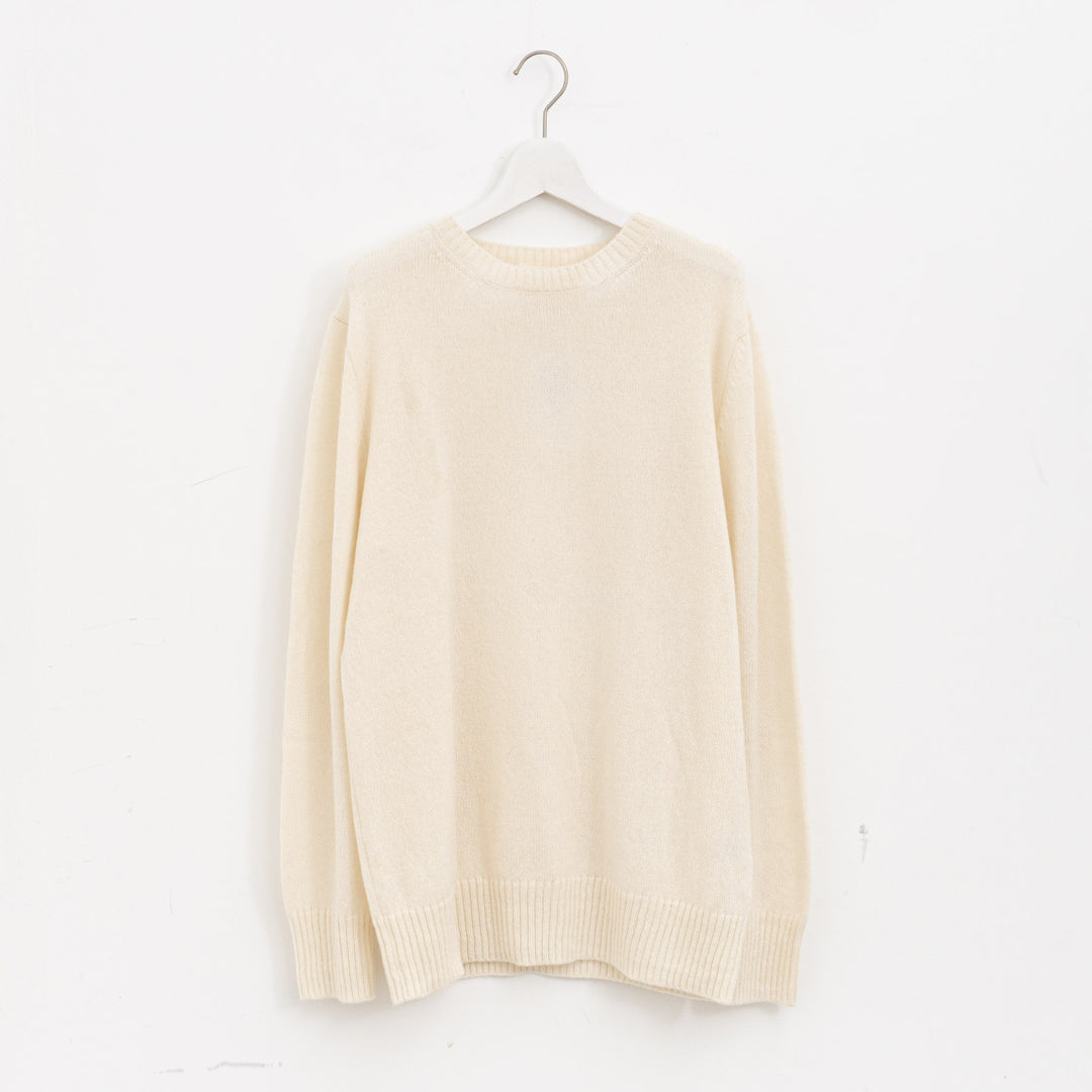 ANSPINNEN/　カシミヤクルーネックセーター col.off white　ANS-UK0071