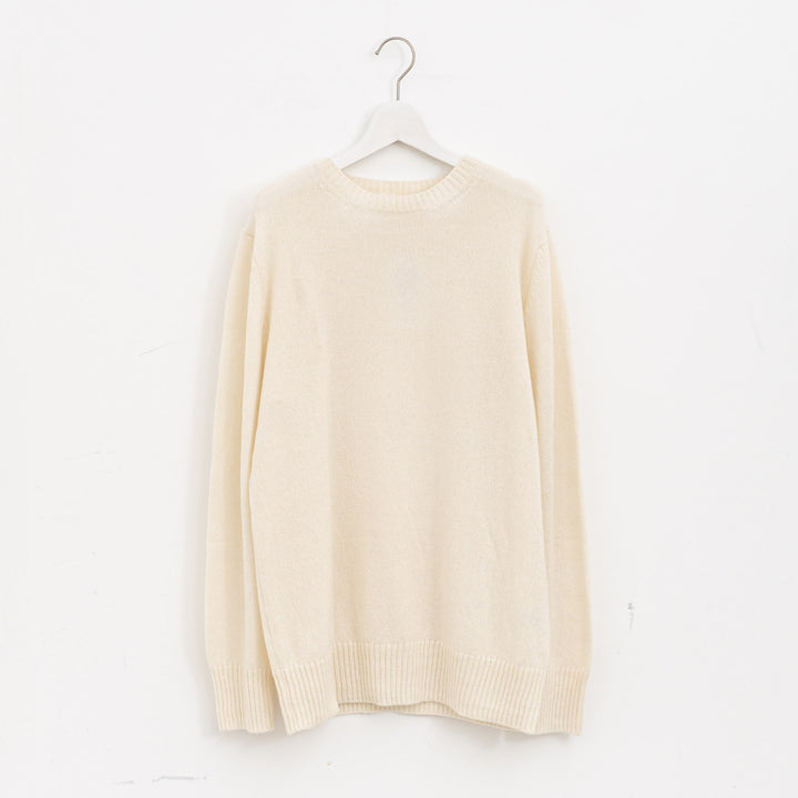 ANSPINNEN/　カシミヤクルーネックセーター col.off white　ANS-UK0071