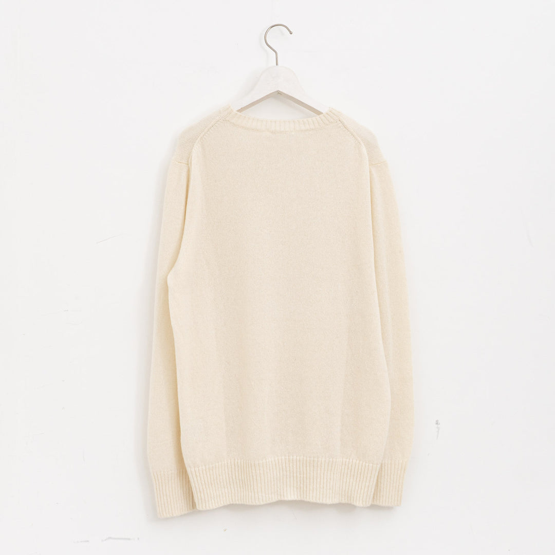 ANSPINNEN/　カシミヤクルーネックセーター col.off white　ANS-UK0071