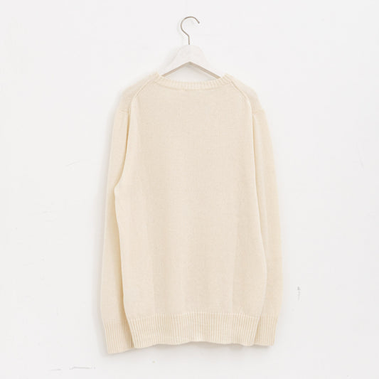 ANSPINNEN｜カシミヤクルーネックセーター col.off white　ANS-UK0071