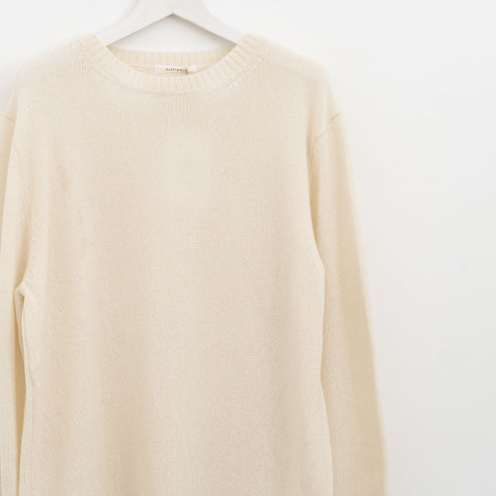 ANSPINNEN/　カシミヤクルーネックセーター col.off white　ANS-UK0071