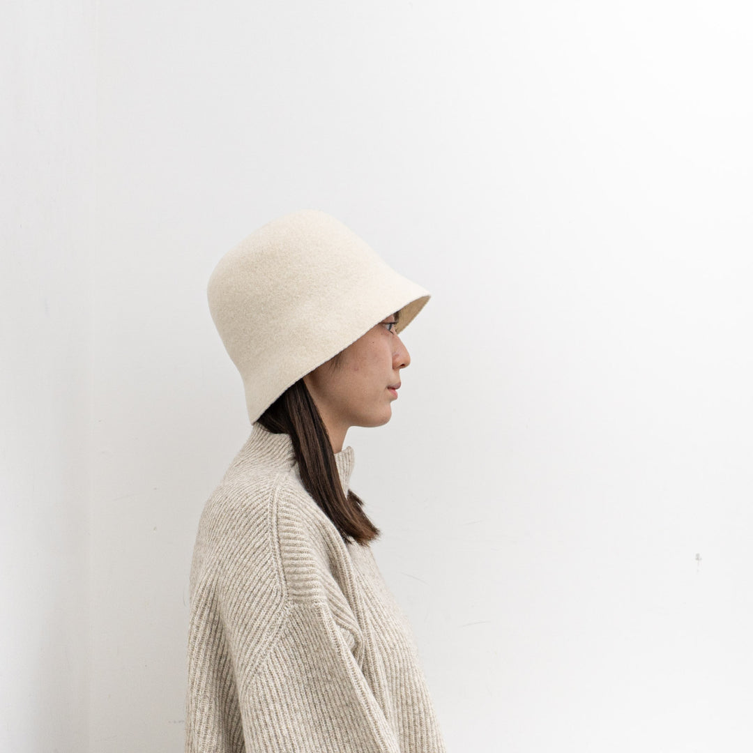 NEW 2024AW mature ha./　bell hat - undyed wool ELS-01030-H