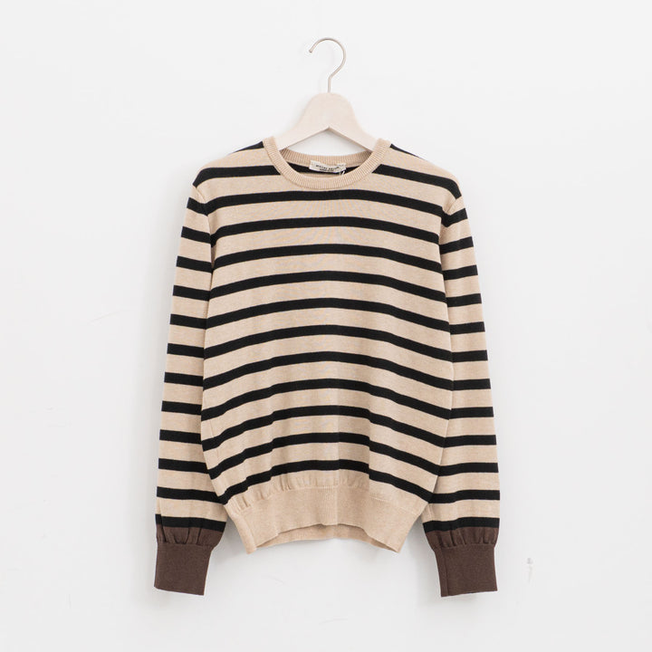 atelier naruse /WOMEN　cotton wool border knit nakt-43