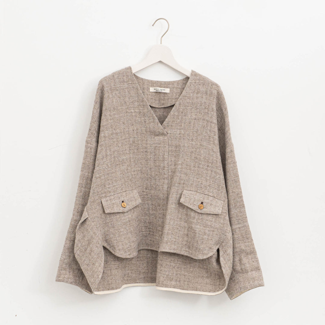 【完売】atelier naruse /WOMEN　shetland wool linen smock na-f02064