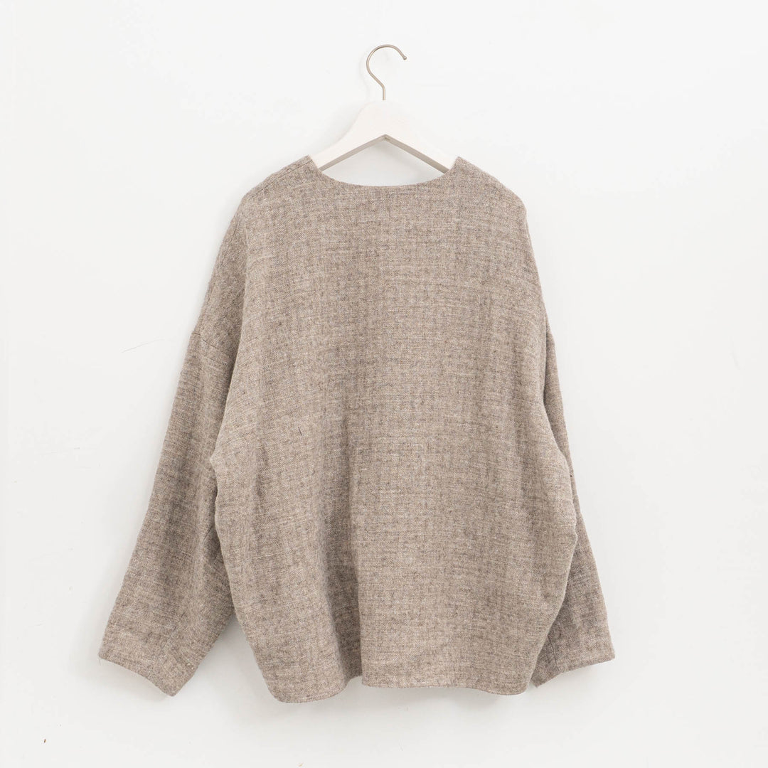 【完売】atelier naruse /WOMEN　shetland wool linen smock na-f02064