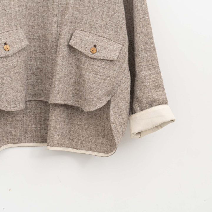 【完売】atelier naruse /WOMEN　shetland wool linen smock na-f02064