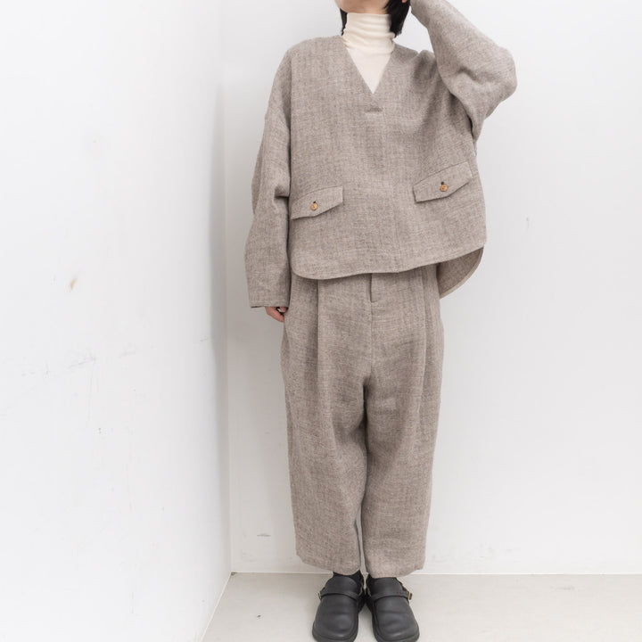 【完売】atelier naruse /WOMEN　shetland wool linen smock na-f02064