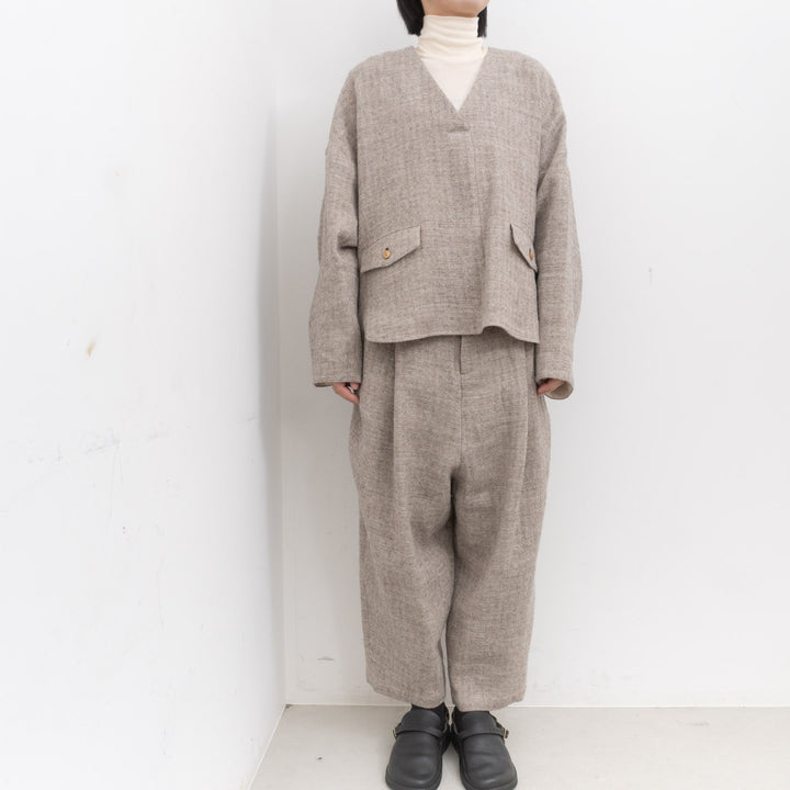 【完売】atelier naruse /WOMEN　shetland wool linen smock na-f02064