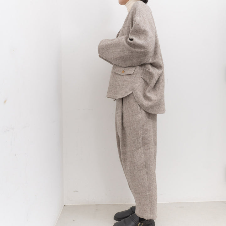 【完売】atelier naruse /WOMEN　shetland wool linen smock na-f02064