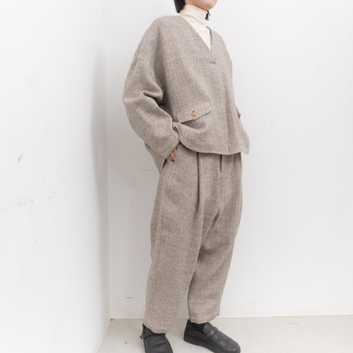【完売】atelier naruse /WOMEN　shetland wool linen smock na-f02064