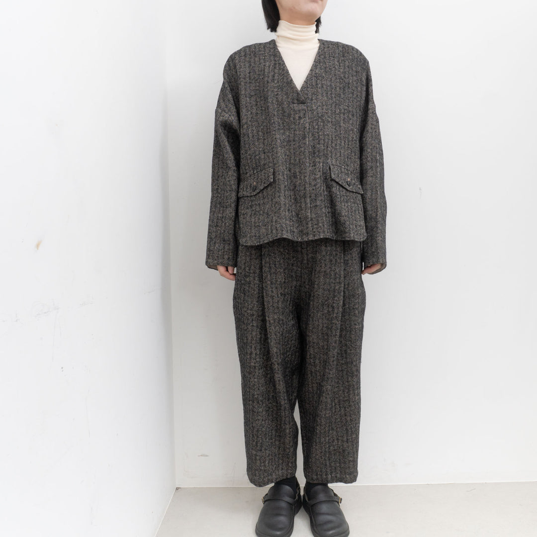 【完売】atelier naruse /WOMEN　shetland wool linen smock na-f02064