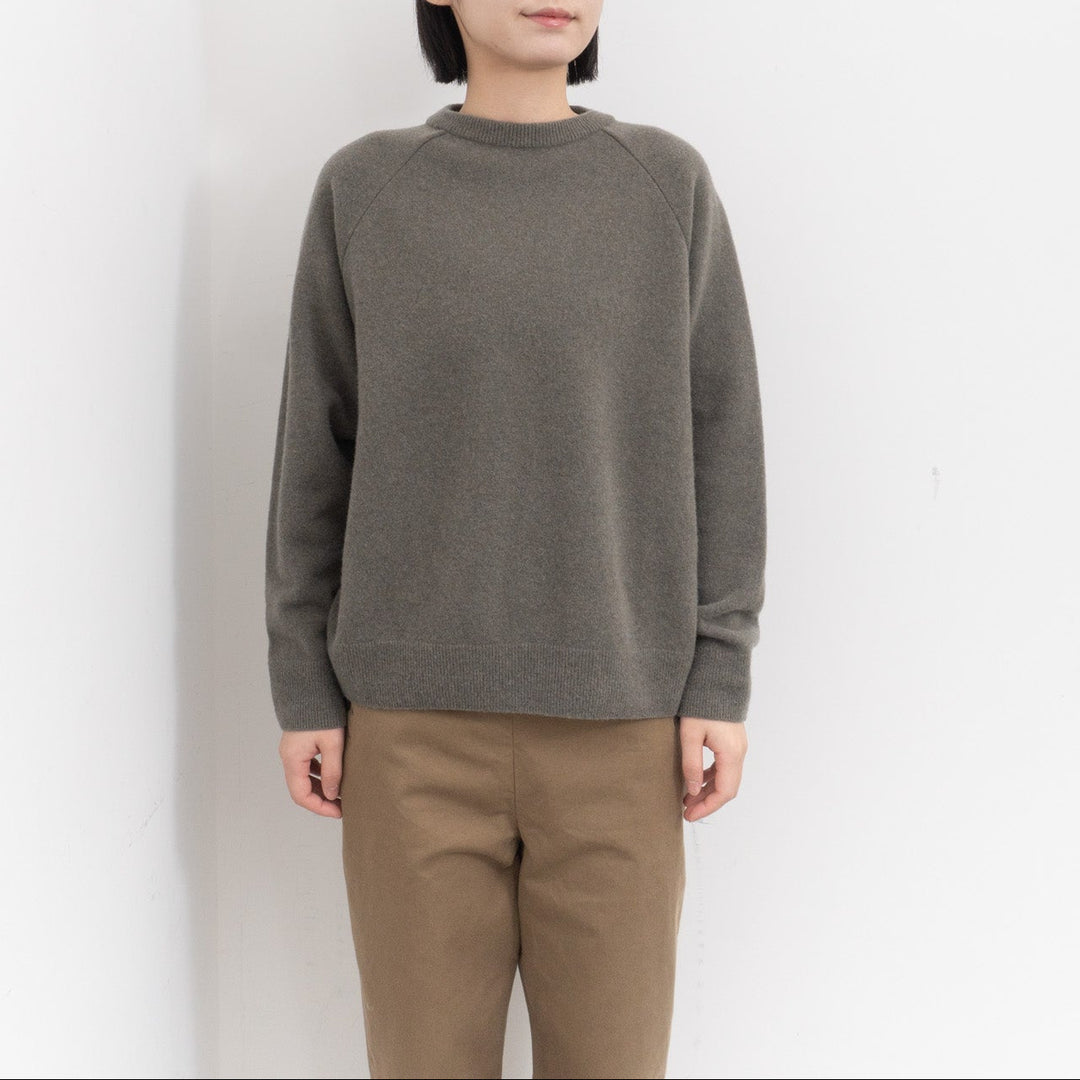 evam eva/　press wool ranglan pullover E253K176
