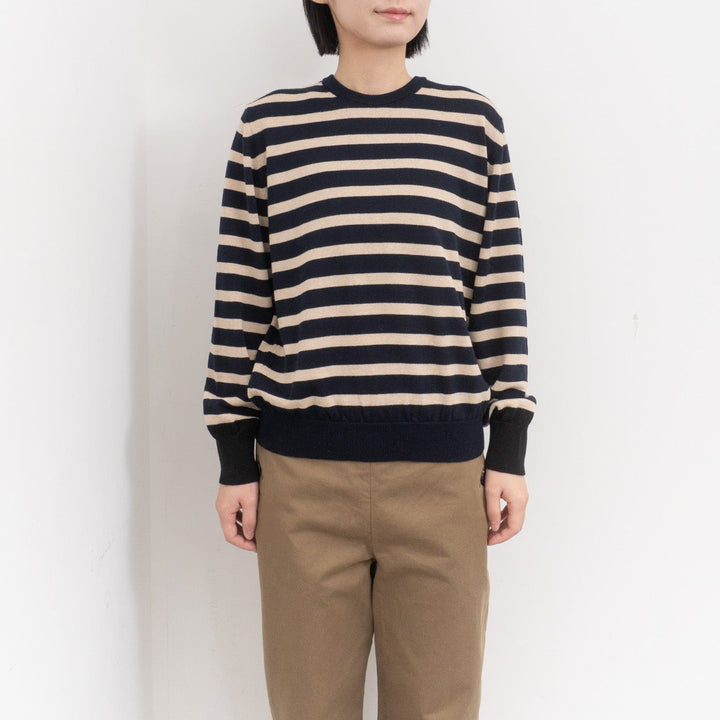 atelier naruse /WOMEN　cotton wool border knit nakt-43