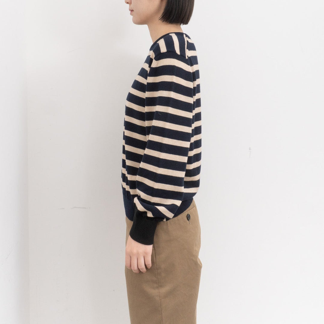 atelier naruse /WOMEN　cotton wool border knit nakt-43