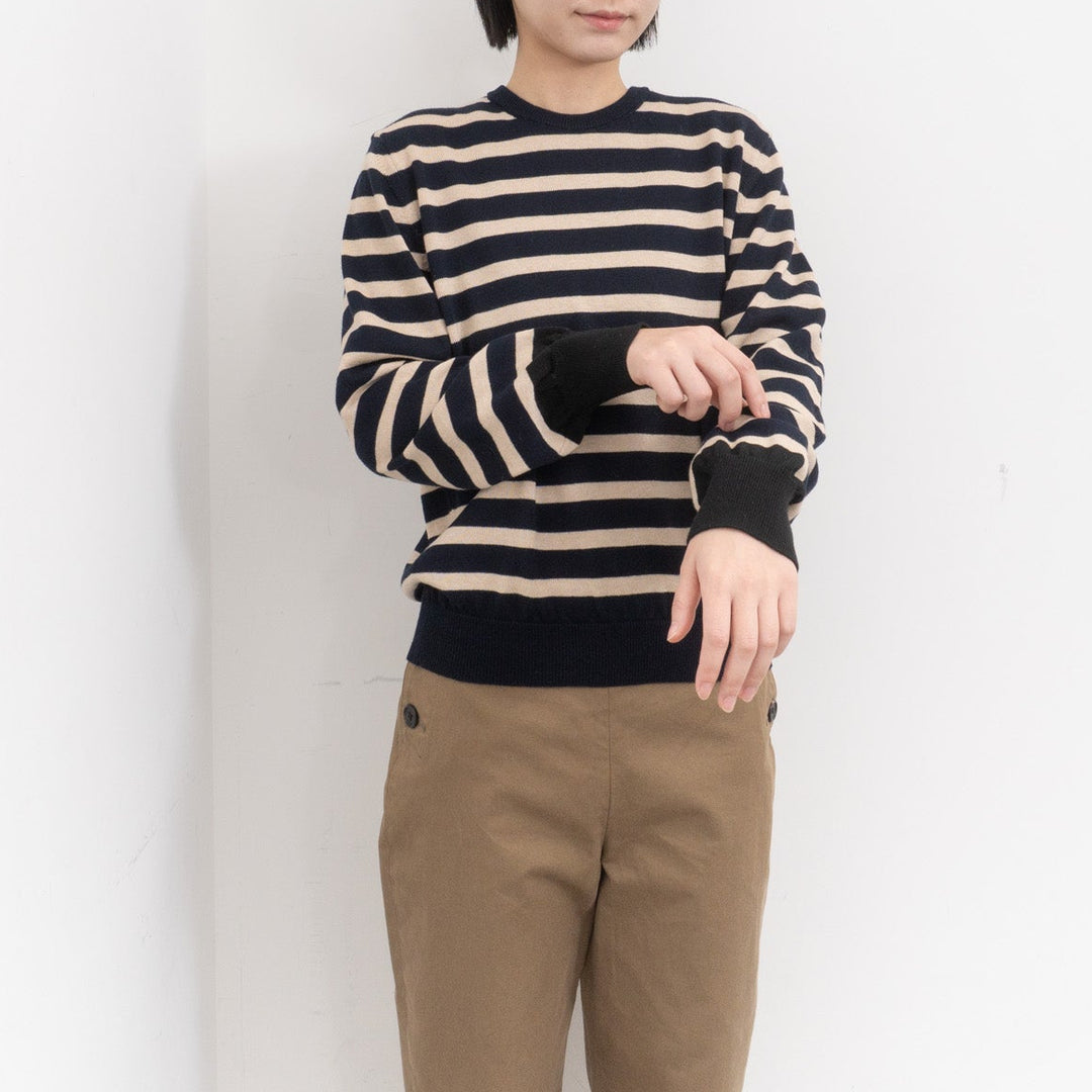 atelier naruse /WOMEN　cotton wool border knit nakt-43