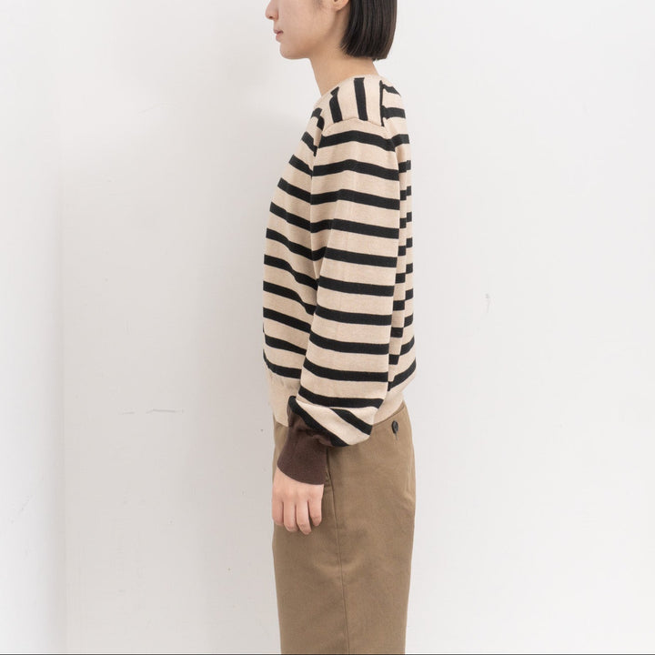 atelier naruse /WOMEN　cotton wool border knit nakt-43