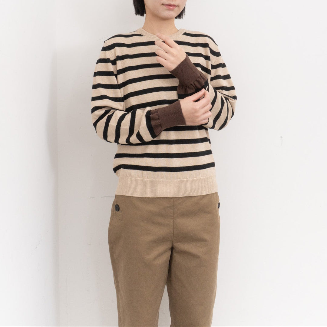 atelier naruse /WOMEN　cotton wool border knit nakt-43