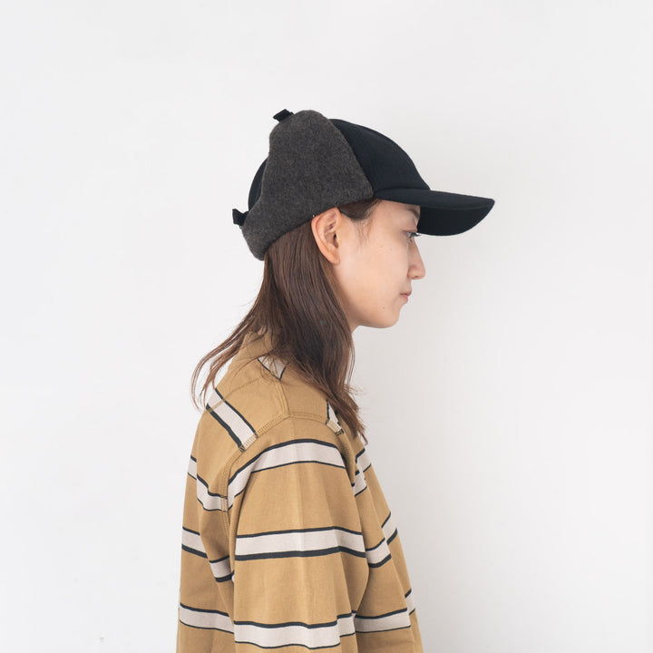 NEW 2023AW mature ha./　trainer cap ear flap - recycle wool x recycle nylon MIL-TE14R11-H