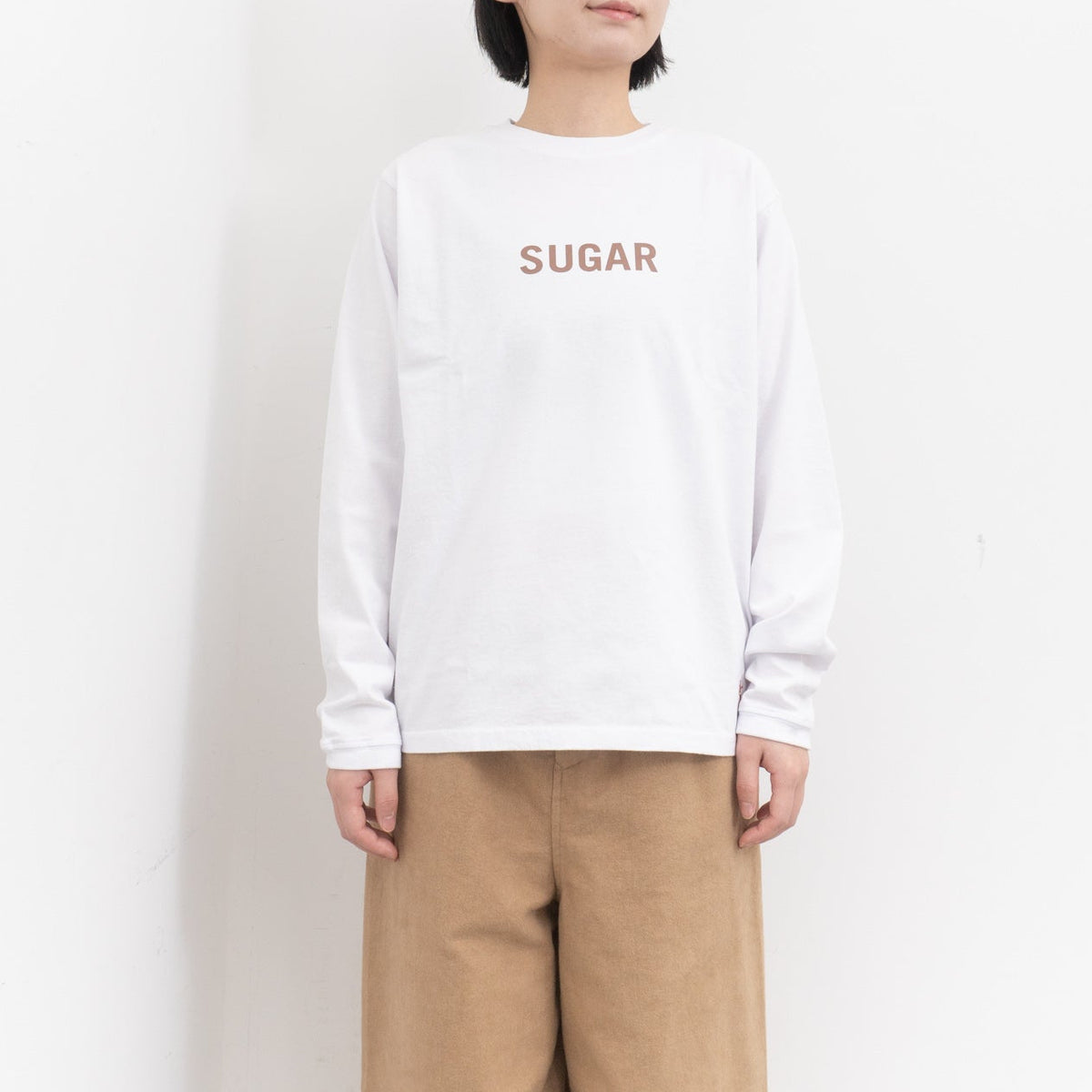 SUNSHINE+CLOUD｜UNISEX　ロングスリーブTシャツ"SUGAR DONUTS"  col.WHITE
