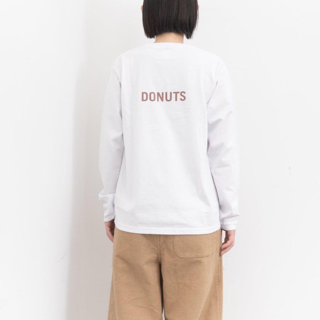 SUNSHINE+CLOUD /UNISEX　ロングスリーブTシャツ"SUGAR DONUTS"  col.WHITE
