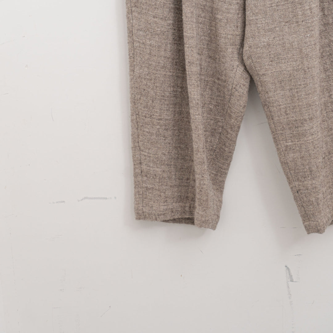 atelier naruse /WOMEN　shetland wool linen tuck wide pants na-f05113