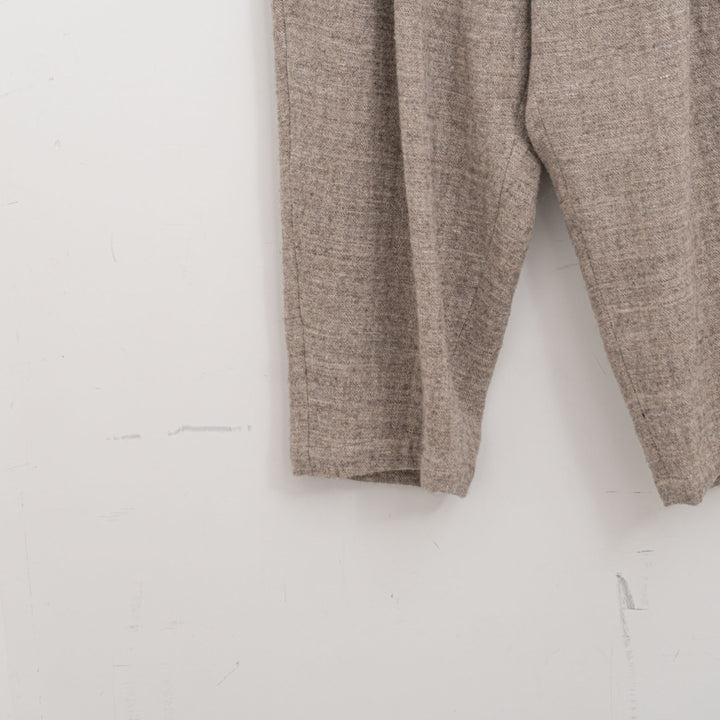 atelier naruse /WOMEN　shetland wool linen tuck wide pants na-f05113