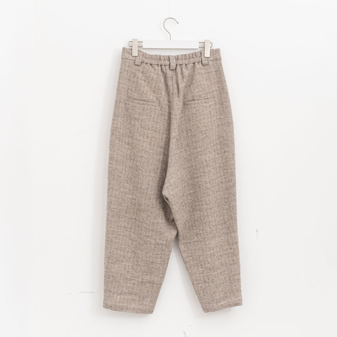 atelier naruse /WOMEN　shetland wool linen tuck wide pants na-f05113