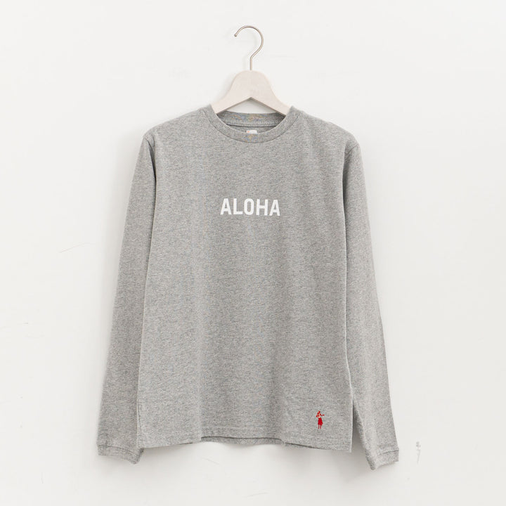 SUNSHINE+CLOUD /UNISEX　ロングスリーブTシャツ"ALOHA MAHALO"  col.GREY