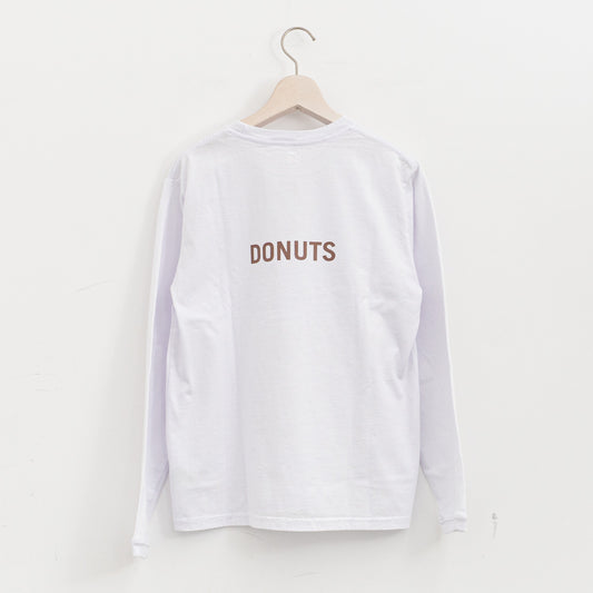 SUNSHINE+CLOUD｜UNISEX　ロングスリーブTシャツ"SUGAR DONUTS"  col.WHITE
