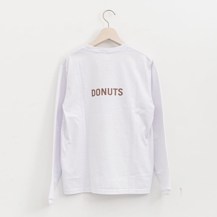 SUNSHINE+CLOUD /UNISEX　ロングスリーブTシャツ"SUGAR DONUTS"  col.WHITE