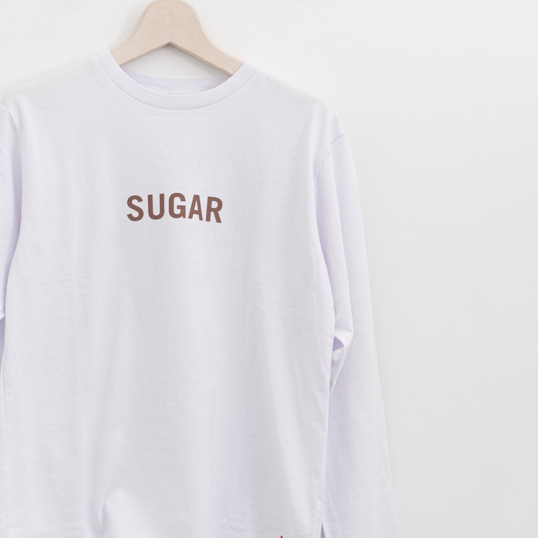 SUNSHINE+CLOUD /UNISEX　ロングスリーブTシャツ"SUGAR DONUTS"  col.WHITE