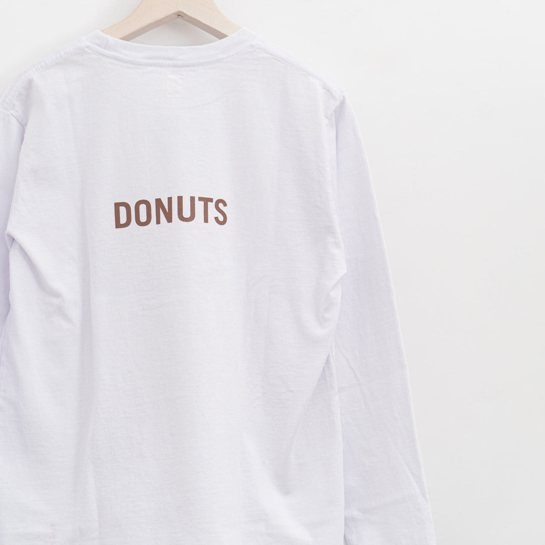 SUNSHINE+CLOUD /UNISEX　ロングスリーブTシャツ"SUGAR DONUTS"  col.WHITE