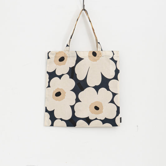 marimekko｜Mini Unikko トートバッグ　52259-4-74528,74583（39.ミッドナイトブルー×クリーム）