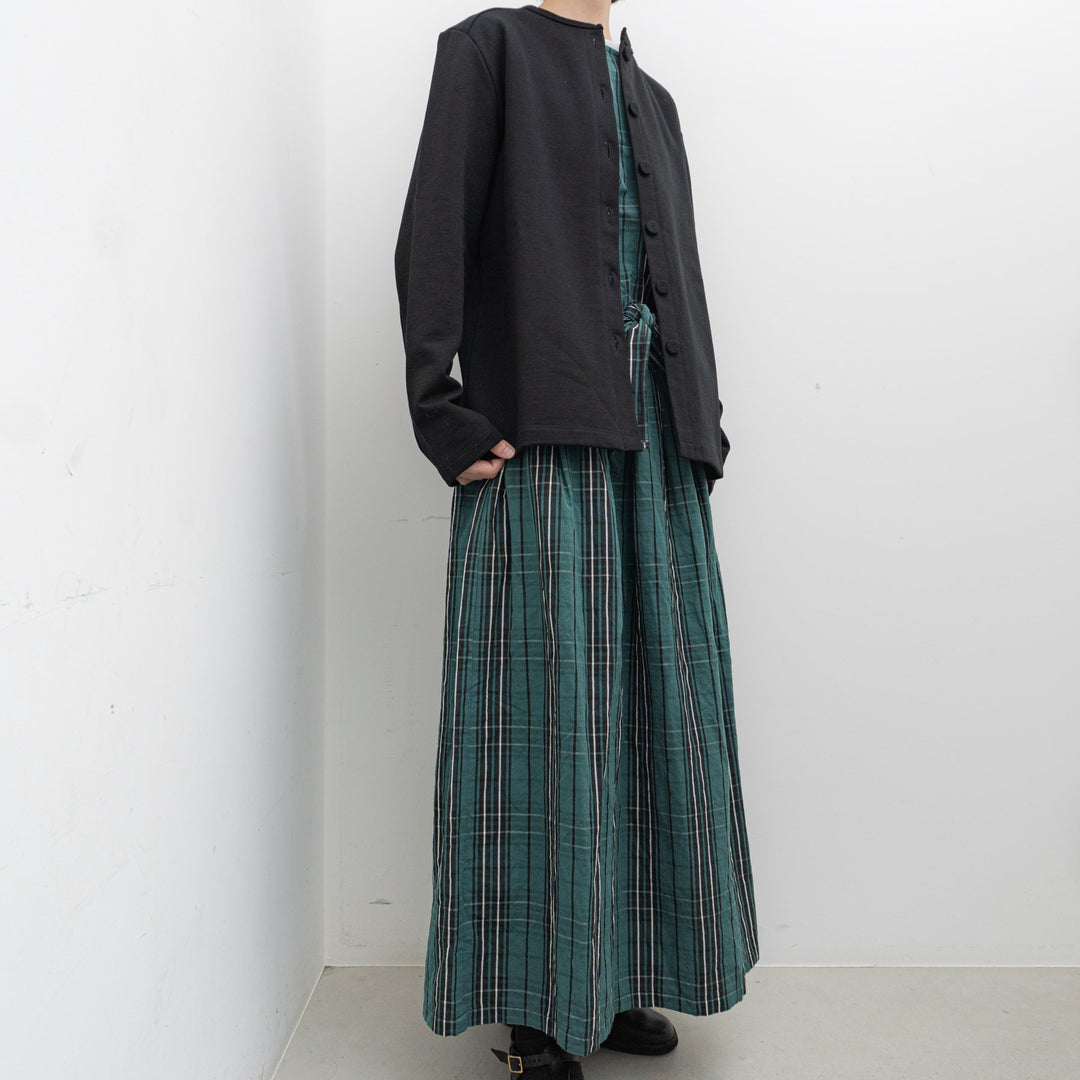 homspun/WOMEN　コットンリネン　タータンノースリーブワンピース　242-1637