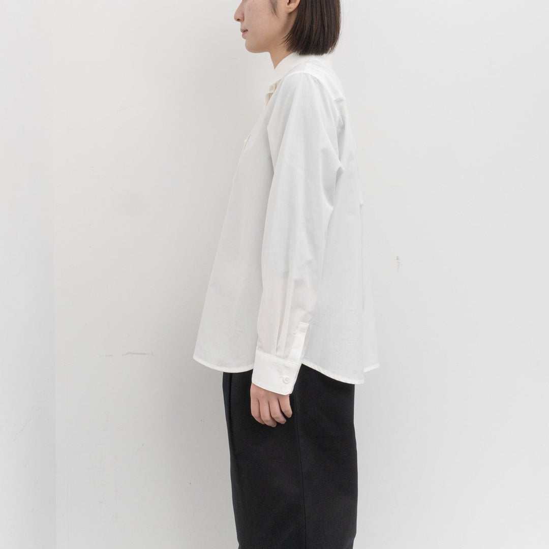 atelier naruse /WOMEN　2026| Formal cotton round collar shirt na-F02039