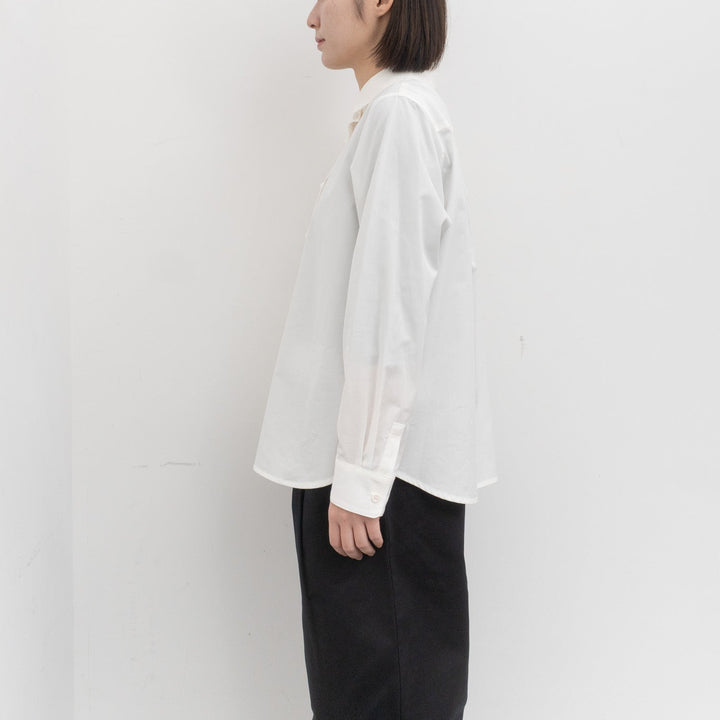 atelier naruse /WOMEN　2026| Formal cotton round collar shirt na-F02039