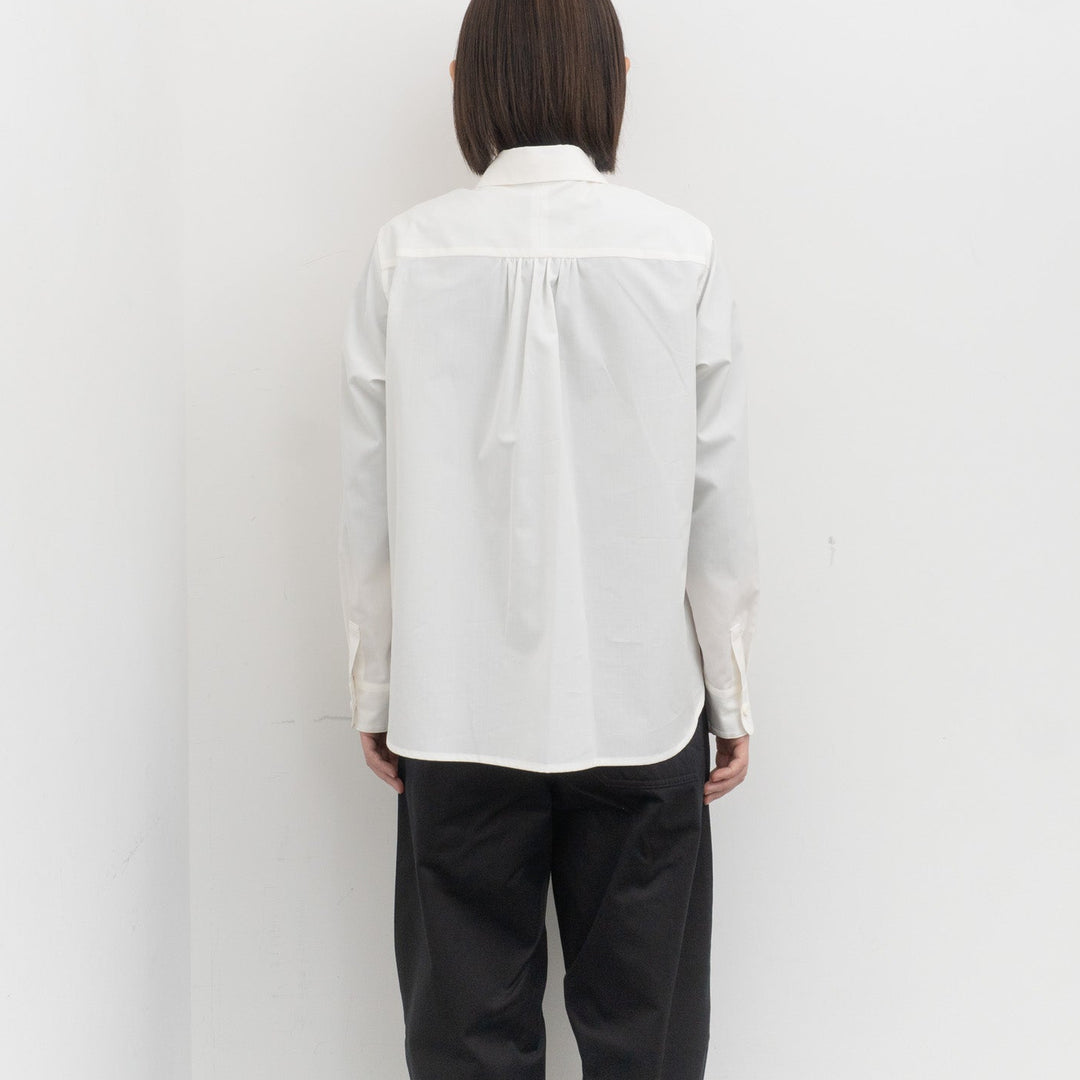 atelier naruse /WOMEN　2026| Formal cotton round collar shirt na-F02039