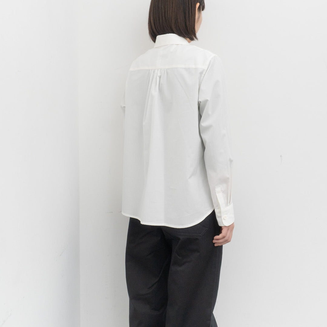 atelier naruse /WOMEN　2026| Formal cotton round collar shirt na-F02039