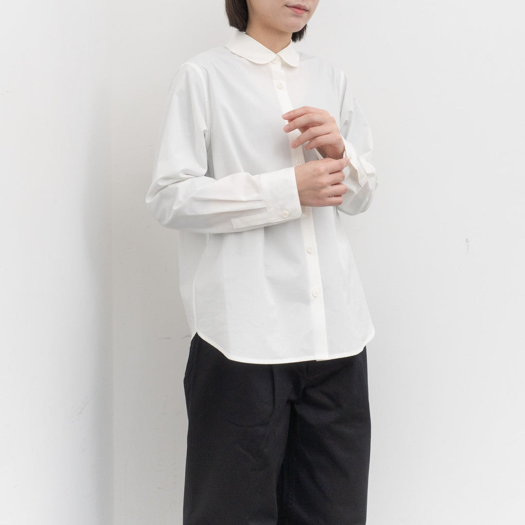 atelier naruse /WOMEN　2026| Formal cotton round collar shirt na-F02039