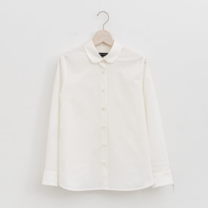 atelier naruse /WOMEN　2026| Formal cotton round collar shirt na-F02039