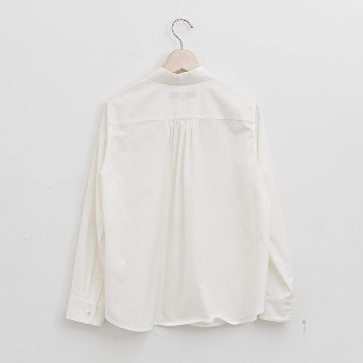 atelier naruse /WOMEN　2026| Formal cotton round collar shirt na-F02039