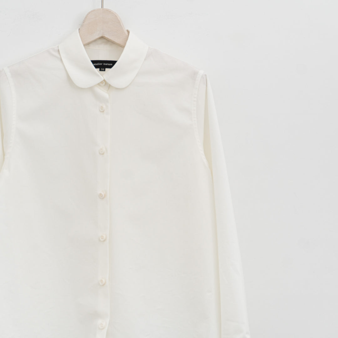 atelier naruse /WOMEN　2026| Formal cotton round collar shirt na-F02039