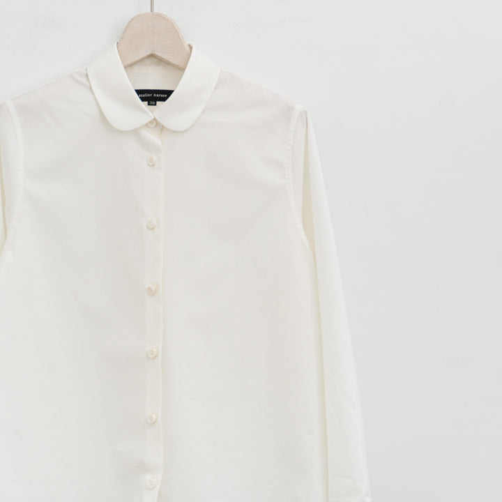 atelier naruse /WOMEN　2026| Formal cotton round collar shirt na-F02039