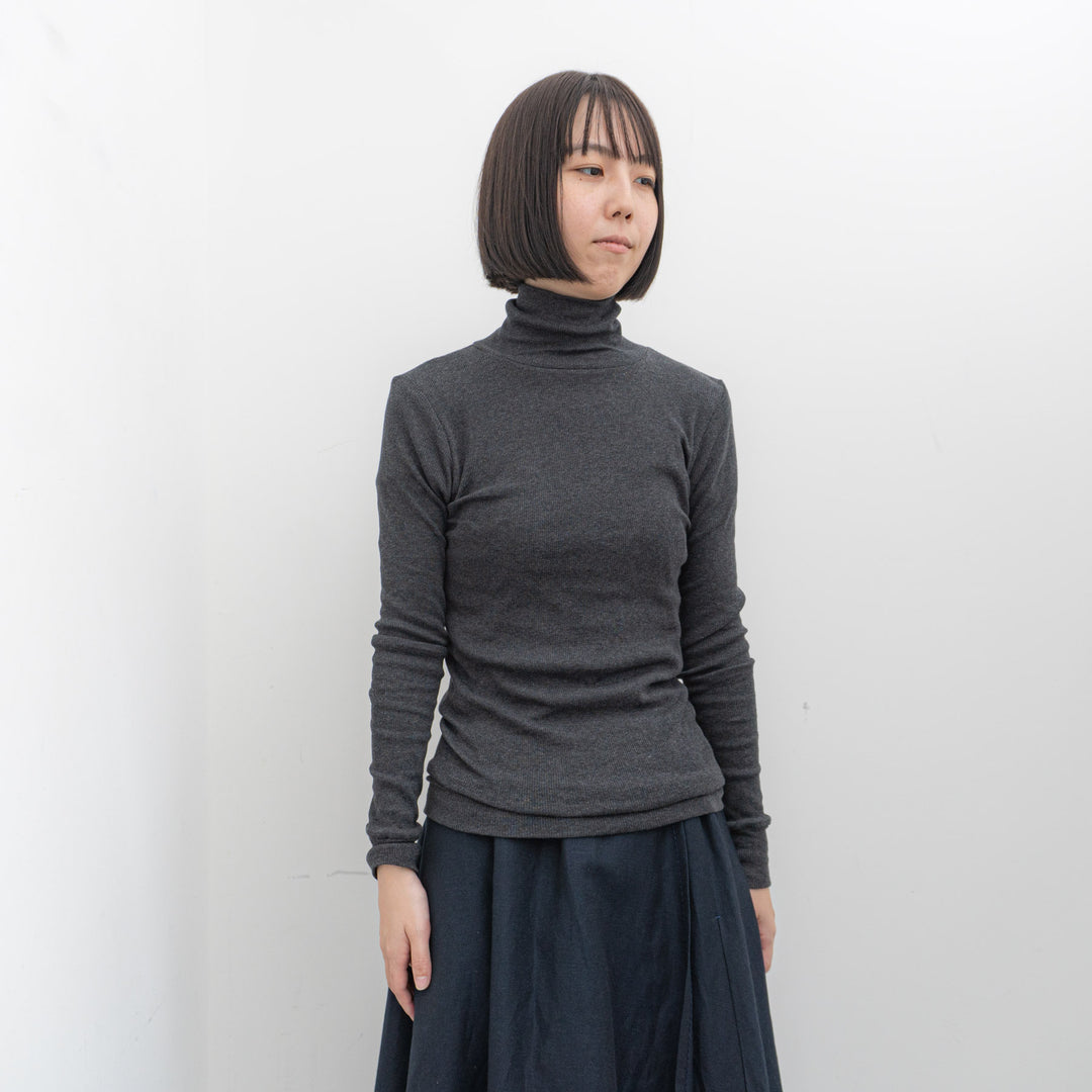 homspun /WOMEN　40/1丸胴テレコ タートルネックプルオーバー 242-6286