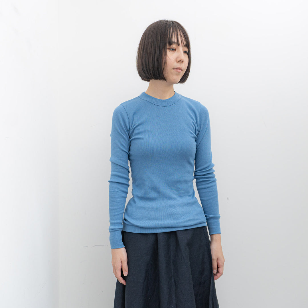 homspun /WOMEN　40/1丸胴テレコクルーネックプルオーバー 242-6014　