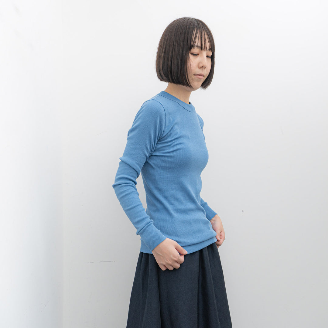 homspun /WOMEN　40/1丸胴テレコクルーネックプルオーバー 242-6014　