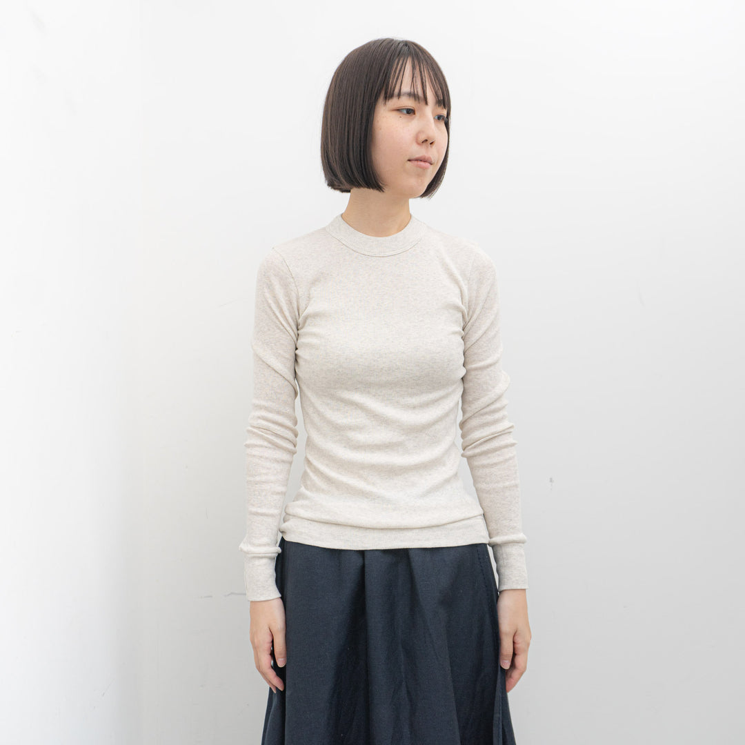 homspun /WOMEN　40/1丸胴テレコクルーネックプルオーバー 242-6014　